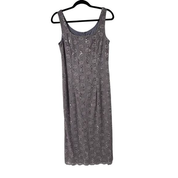 Alex‎ Evenings Lavender Silver 2 Pc Dress Jacket Set - Picture 4 of 12